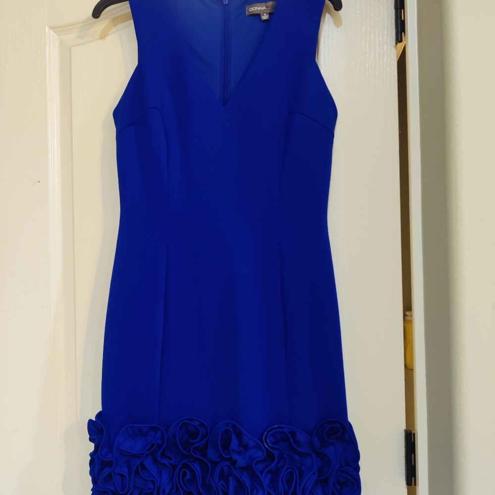 Donna Ricco blue cupcake hem scuba dress size 8
